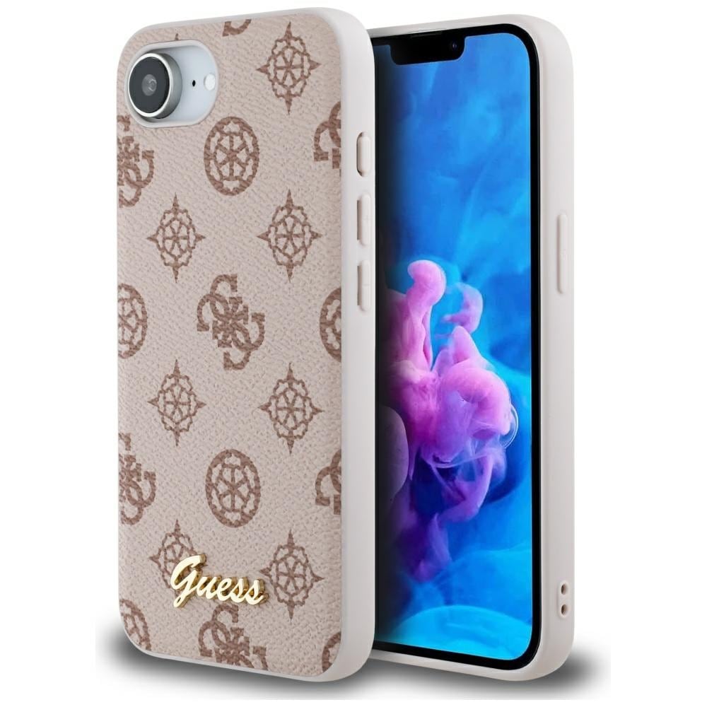 Guess Peony Script Logo MagSafe iPhone 16e Kotelo - ruskea