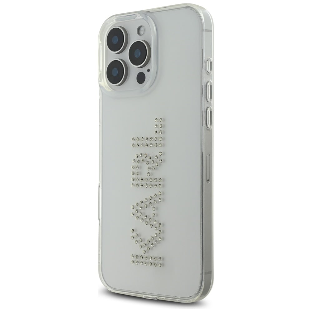 Karl Lagerfeld IML strassit Logo iPhone 16 Pro Case - Kirkas