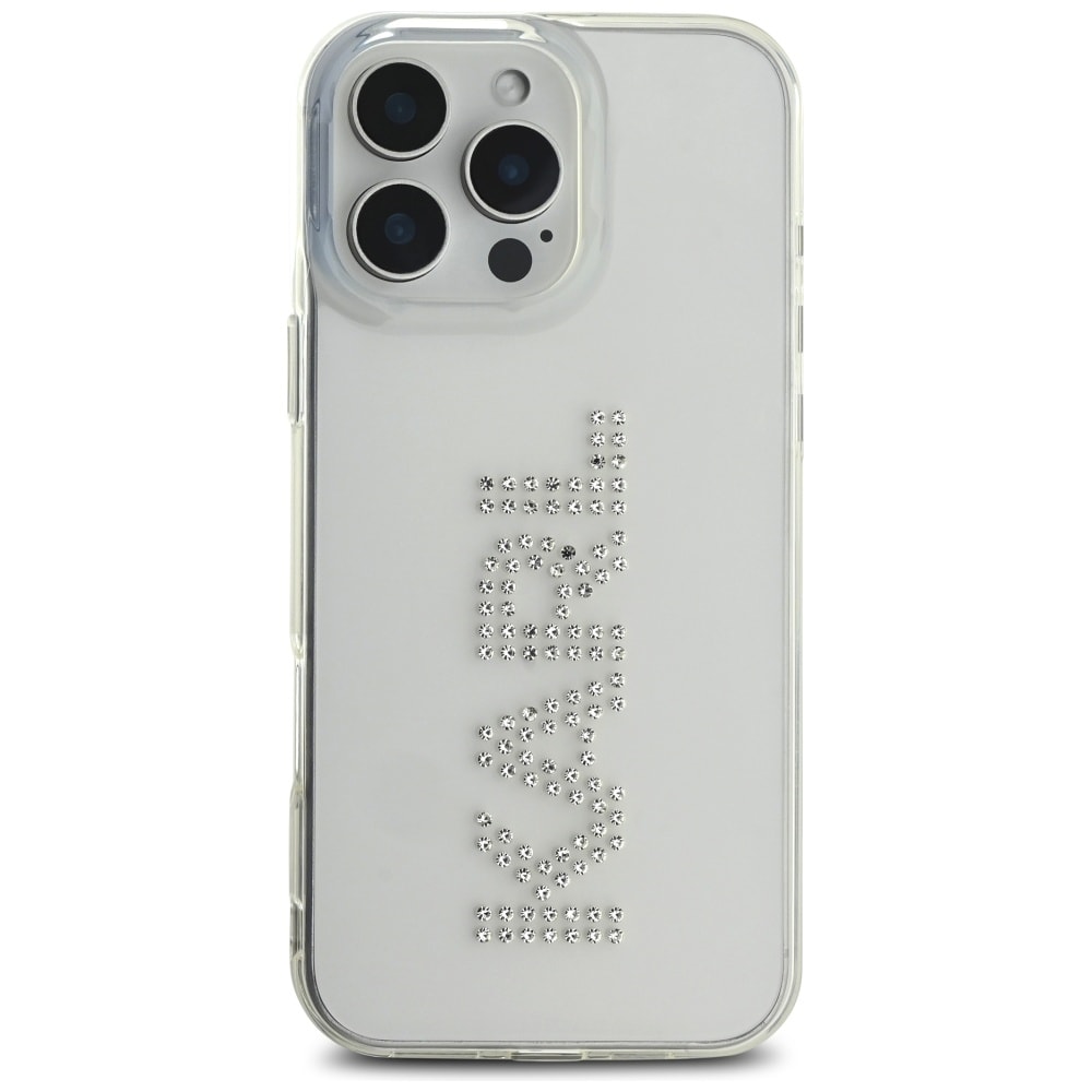 Karl Lagerfeld IML strassit Logo iPhone 16 Pro Case - Kirkas