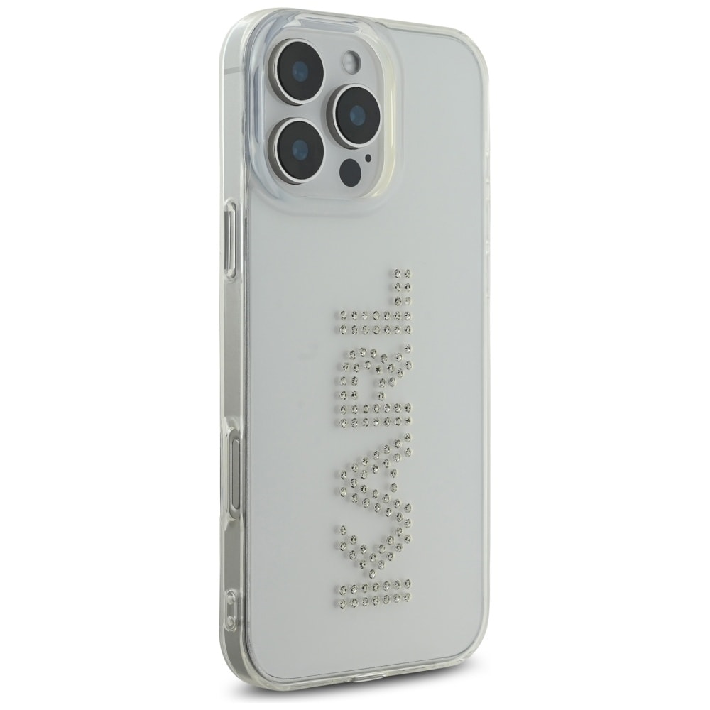 Karl Lagerfeld IML strassit Logo iPhone 16 Pro Case - Kirkas