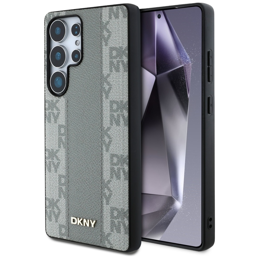 DKNY Nahka Ruudullinen kuvio MagSafe Case for Samsung Galaxy S25 Ultra - harmaa