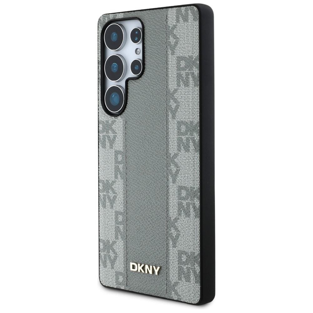 DKNY Nahka Ruudullinen kuvio MagSafe Case for Samsung Galaxy S25 Ultra - harmaa