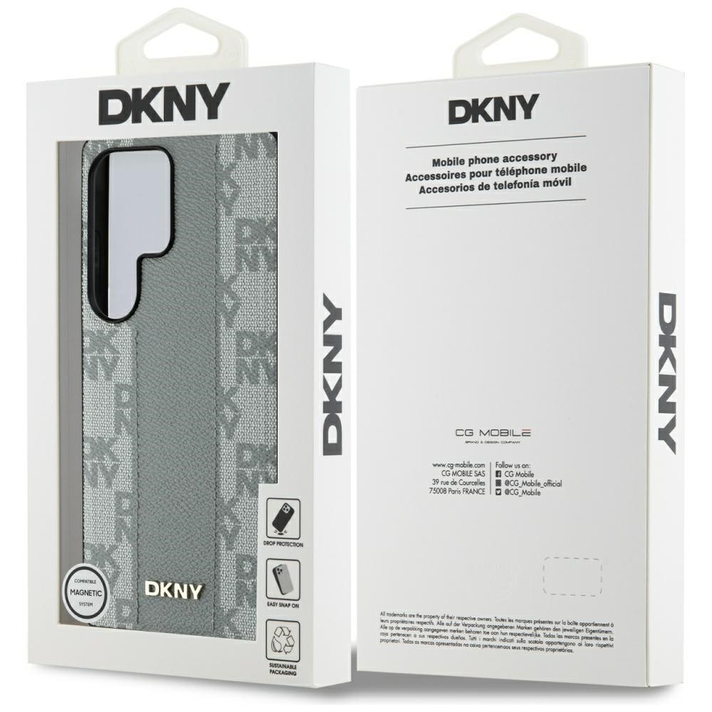 DKNY Nahka Ruudullinen kuvio MagSafe Case for Samsung Galaxy S25 Ultra - harmaa
