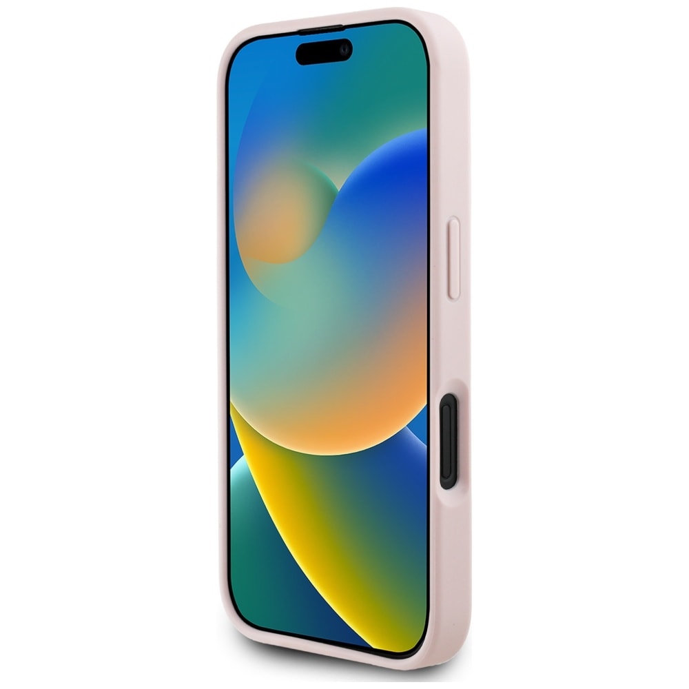 Guess Rakeiset ruusut Big 4G logo iPhone 16 kotelo - vaaleanpunainen