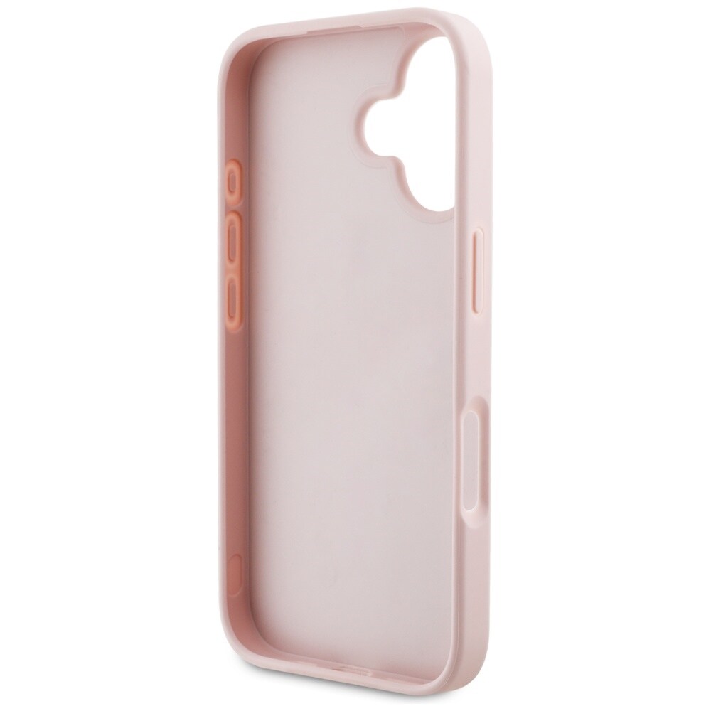 Guess Rakeiset ruusut Big 4G logo iPhone 16 kotelo - vaaleanpunainen