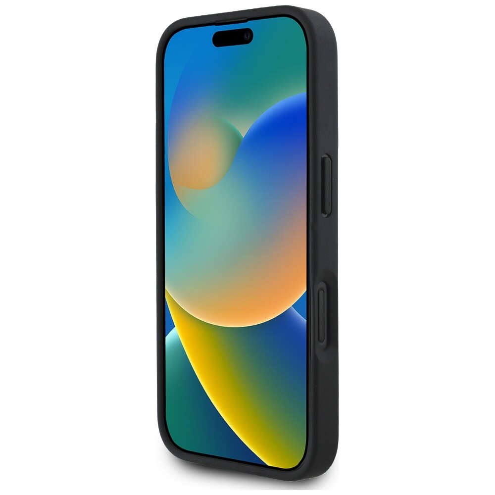 Guess Rakeiset ruusut Big 4G logo tapauksessa iPhone 16 - musta