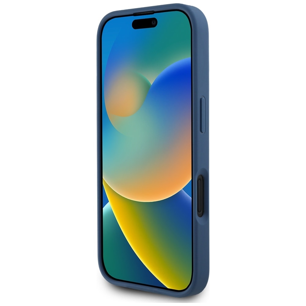 Guess Rakeiset ruusut Big 4G logo tapauksessa iPhone 16 - sininen