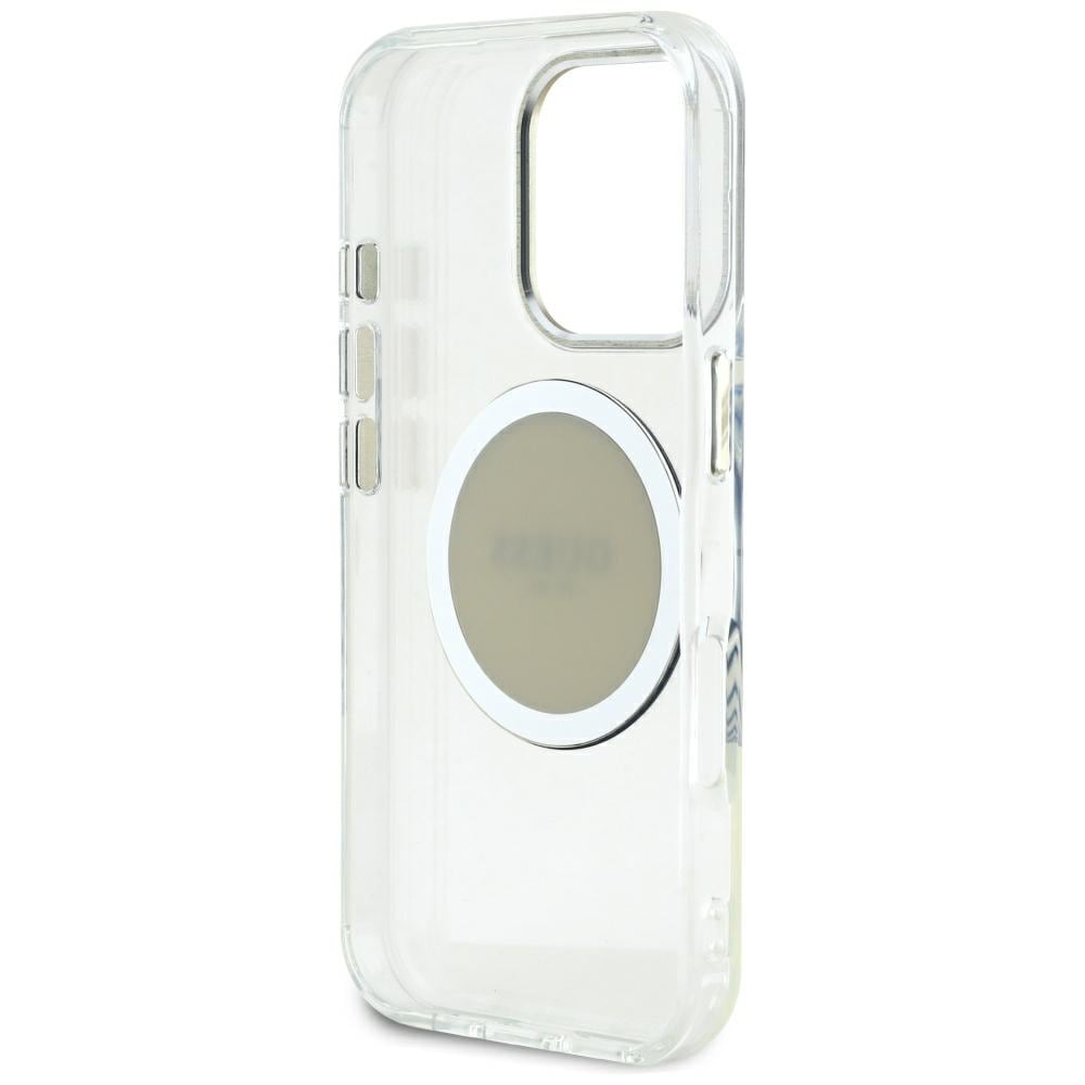 Guess IML Metal Colored Circle Classic Logo MagSafe Case iPhone 16 Pro Max - harmaa