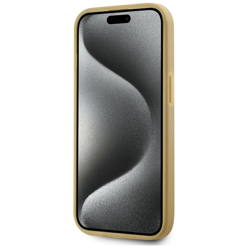 Karl Lagerfeld ryppyinen metalli allekirjoitus iPhone 15 Case - Gold