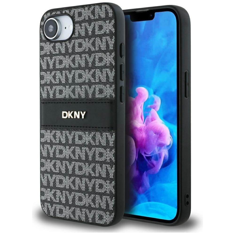 DKNY Toista tekstuuri kuvio tonal raita tapauksessa iPhone 16e - musta