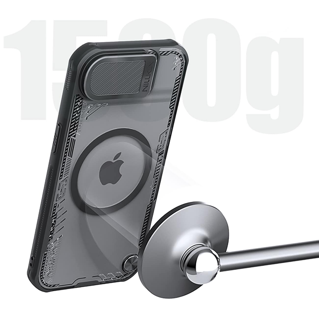 Nillkin Iceblade Prop magneettikotelo, jossa on objektiivin suojus ja jalusta iPhone 16e - musta