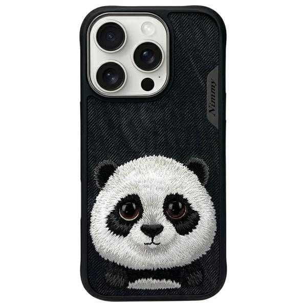 Nimmy Big Eyed Pet 2.0 Panda tapauksessa iPhone 16 Pro Max - musta