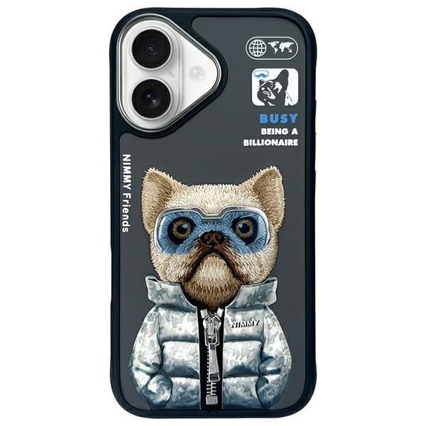 Nimmy Cool&Cute 2.0 koiran kotelo iPhone 16:lle - musta