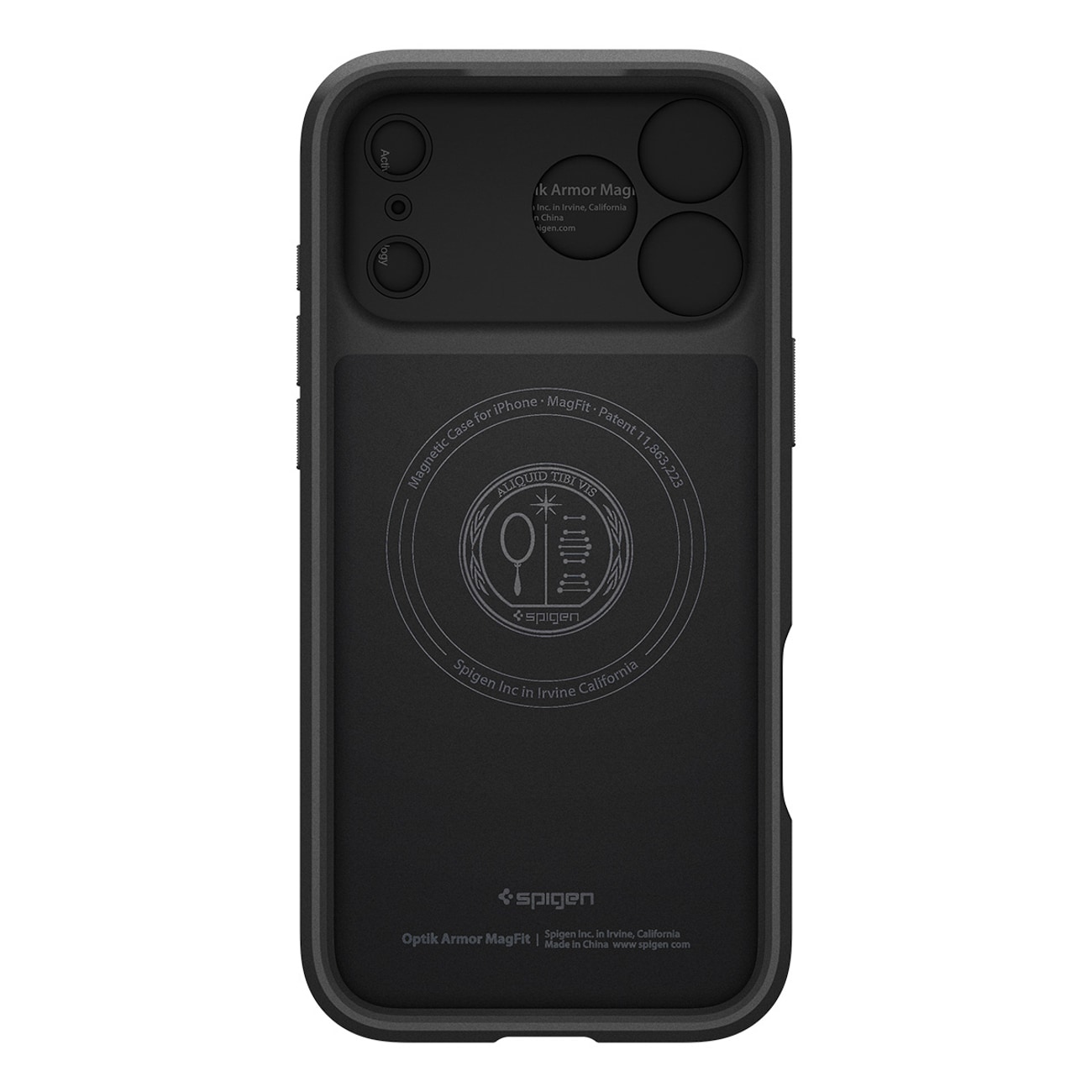 Spigen Optik Armor MagSafe -kotelo iPhone 17 Pro Maxille - musta