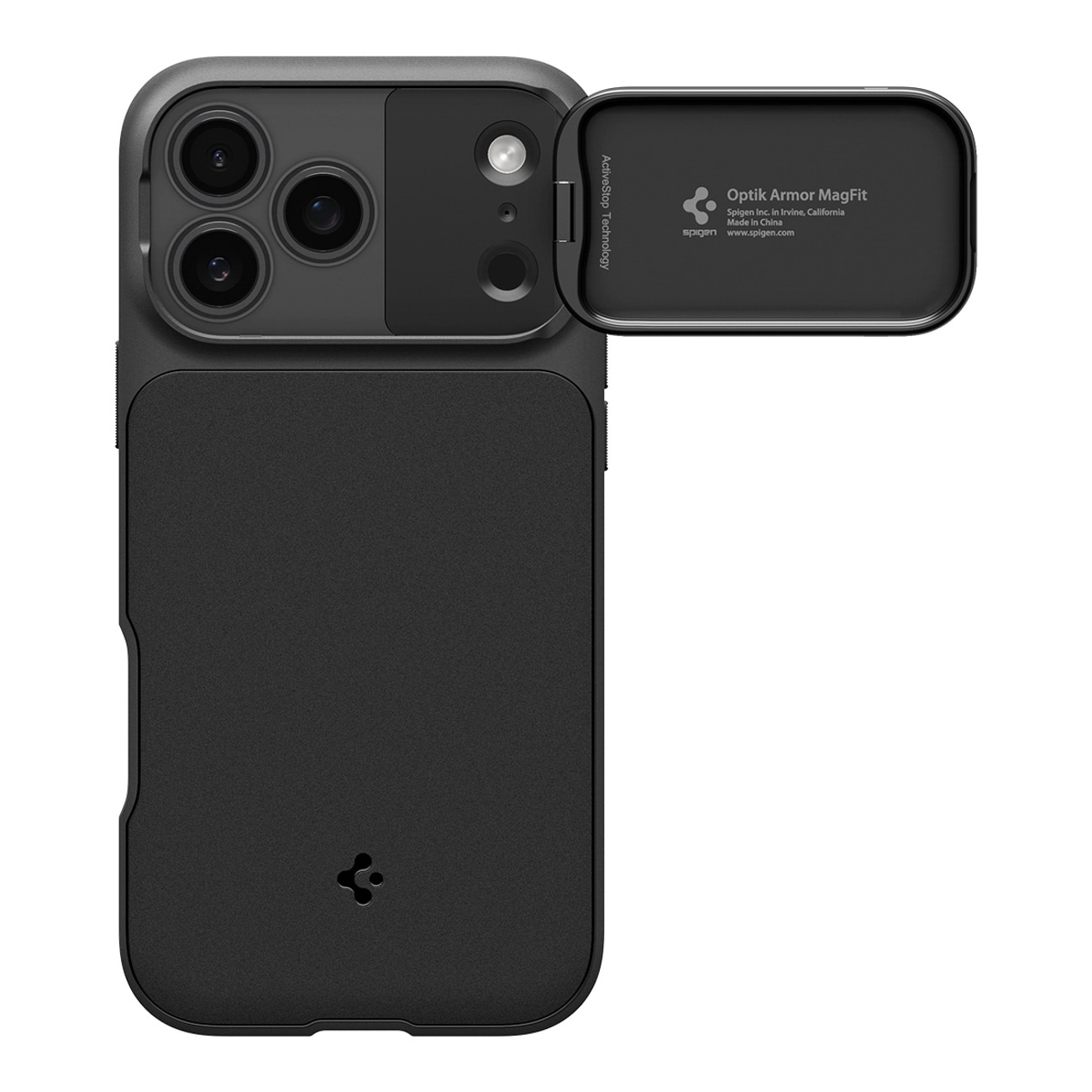 Spigen Optik Armor MagSafe -kotelo iPhone 17 Pro Maxille - musta