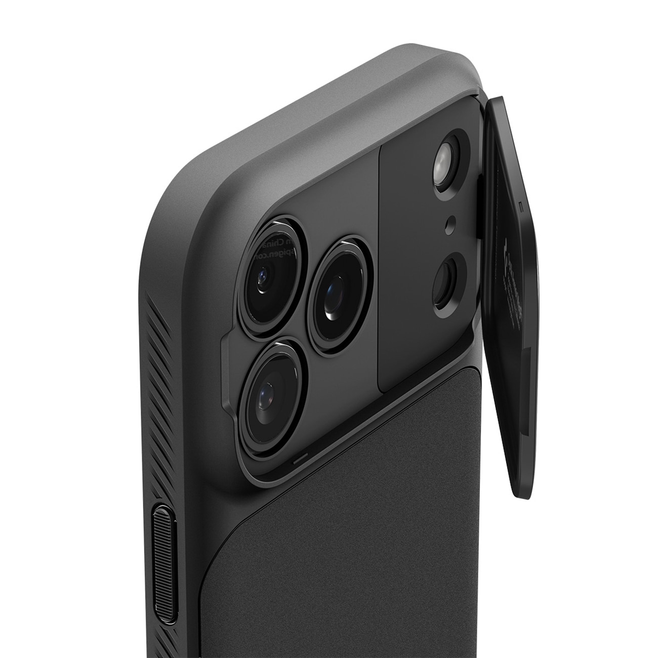 Spigen Optik Armor MagSafe -kotelo iPhone 17 Pro Maxille - musta