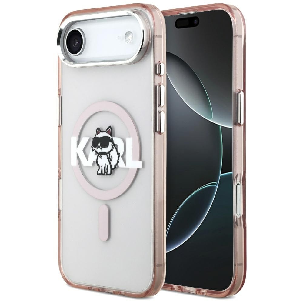 Karl Lagerfeld IML Choupette luonnos Logo MagSafe tapauksessa iPhone 17 Air - vaaleanpunainen