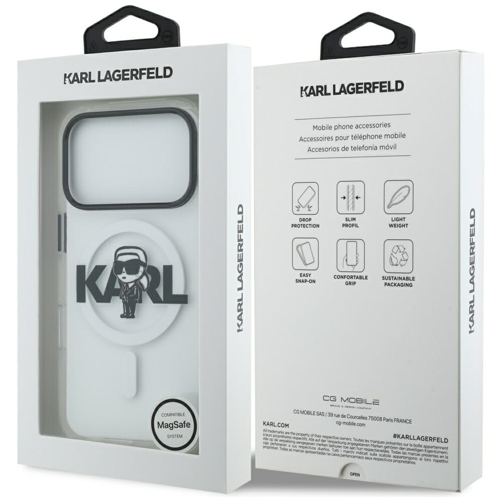 Karl Lagerfeld IML Karl Sketch Logo MagSafe Case for iPhone 17 Pro - läpinäkyvä - läpinäkyvä