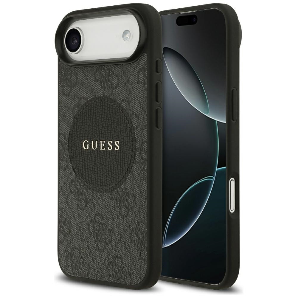 Guess 4G Circle Classic Logo MagSafe-kotelo iPhone Airille - musta