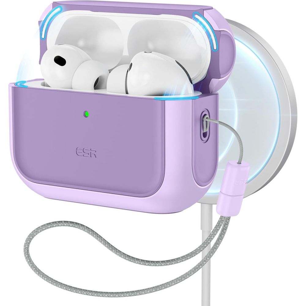 ESR Orbit Orbit Halolock MagSafe -kotelo AirPods Pro:lle - violetti