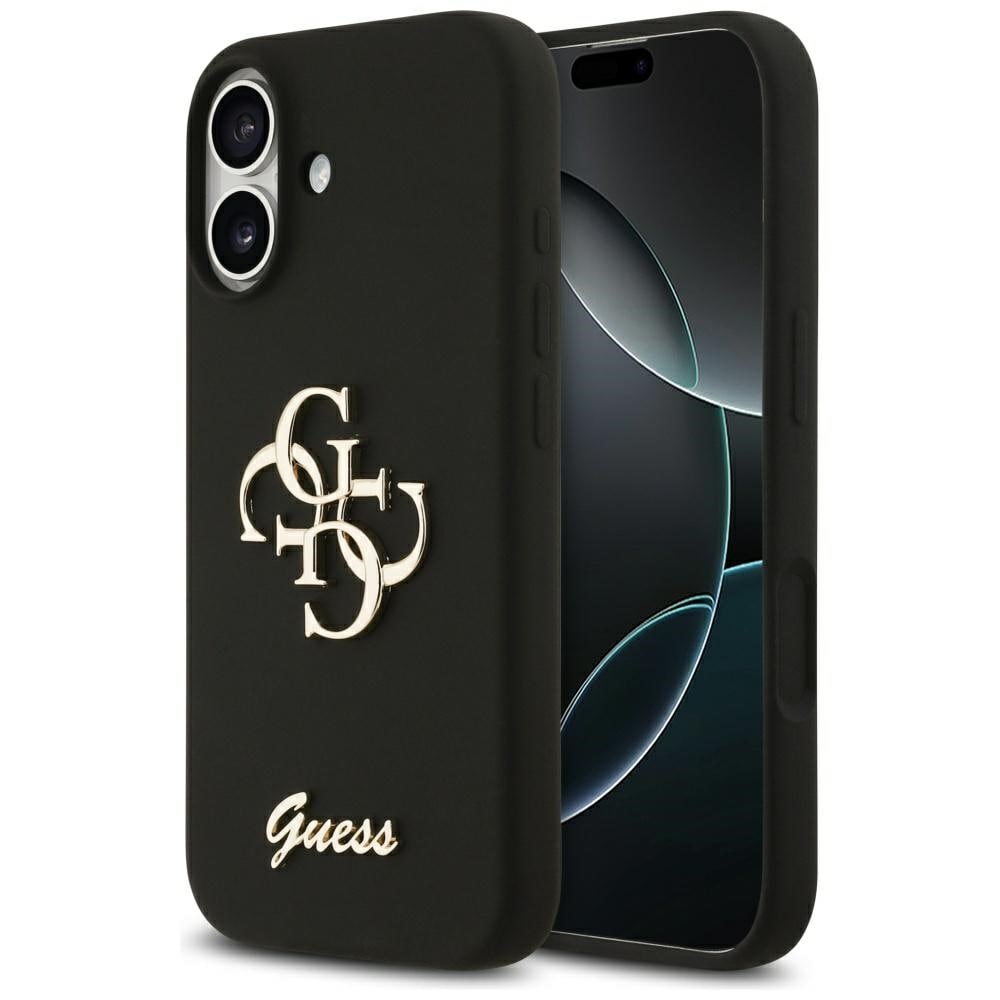 Guess Silikoni Big 4G Script Case for iPhone 17 - musta