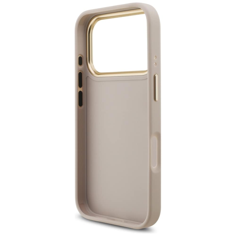Guess 4G Big 4G Classic Logo Big Strap Metal Buttons Case for iPhone 17 Pro - Pinkki