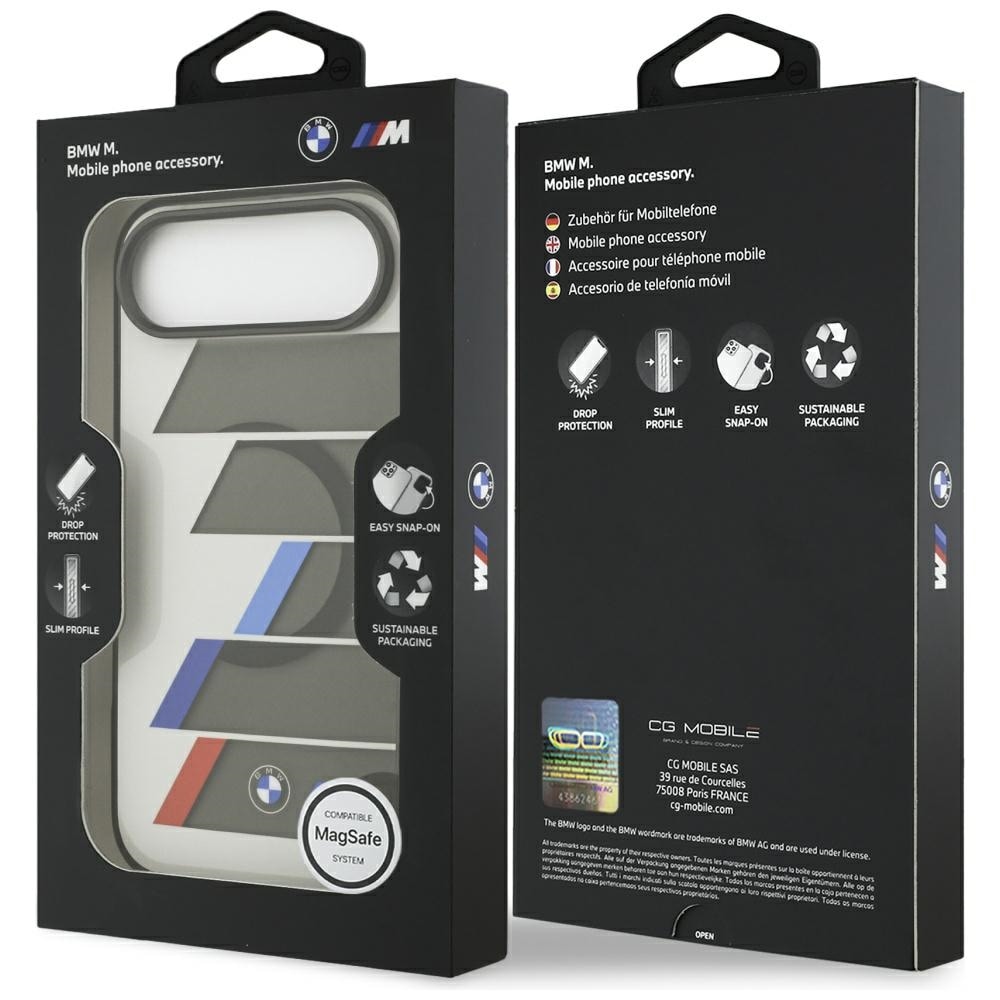 BMW M IML Metal Buttons Tricolor Lines MagSafe tapauksessa iPhone Air - Harmaa