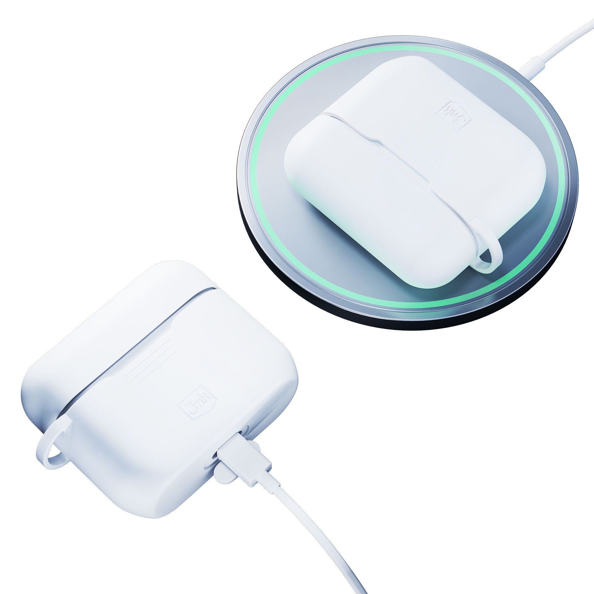 3mk Silikoni AirPods-kotelo AirPods Pro 3:lle - Valkoinen