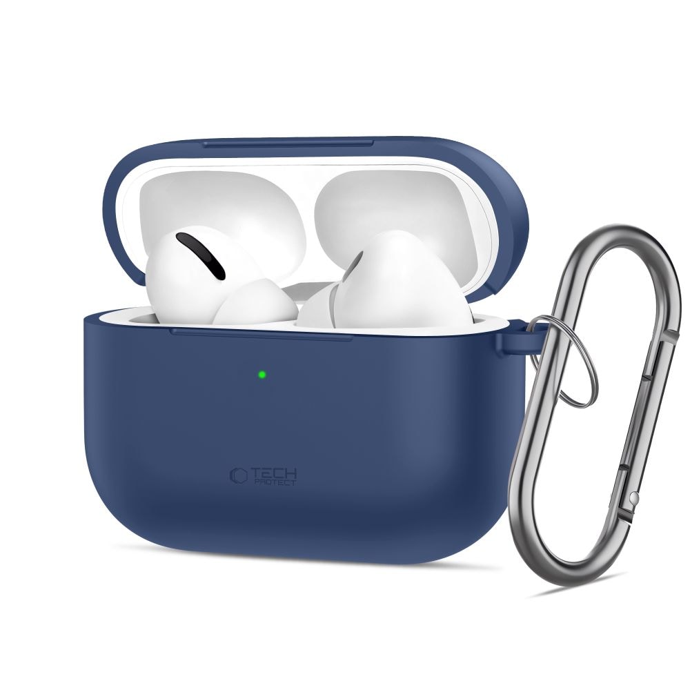 Tech-Protect silikoninen koukkukotelo AirPods Pro:lle - laivastonsininen