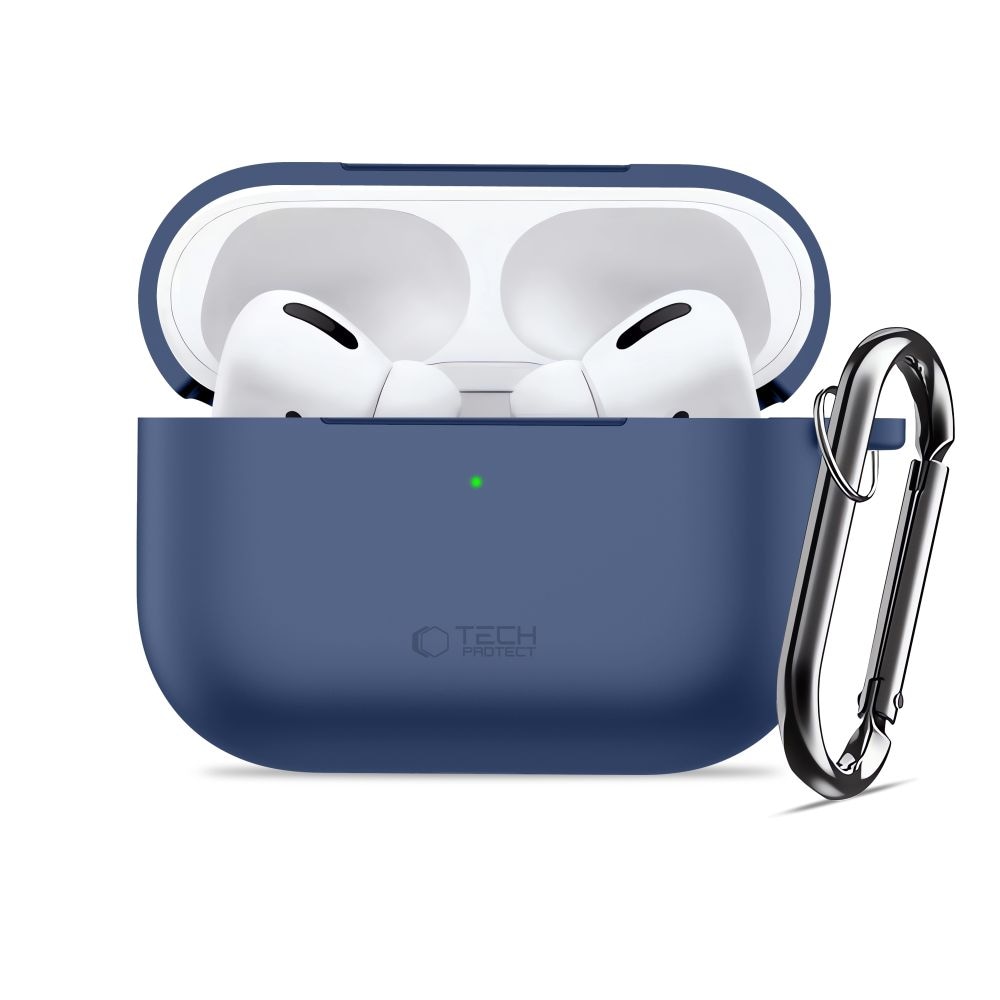 Tech-Protect silikoninen koukkukotelo AirPods Pro:lle - laivastonsininen