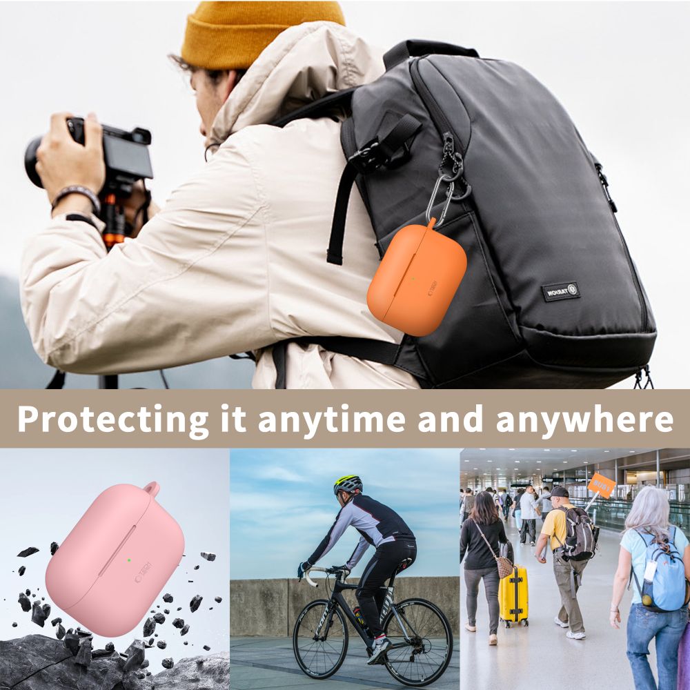 Tech-Protect silikoninen koukkukotelo AirPods Pro:lle - laivastonsininen
