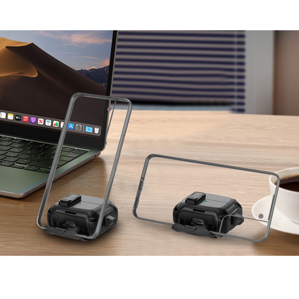 Tech-Protect Silikoninen koukkukotelo Samsung Galaxy Buds 3 / 3 FE / 3 Pro - musta