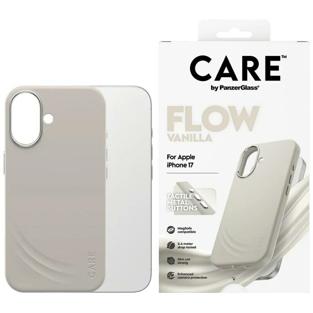CARE by PanzerGlass FLOW MagSafe -kotelo iPhone 17:lle - beige