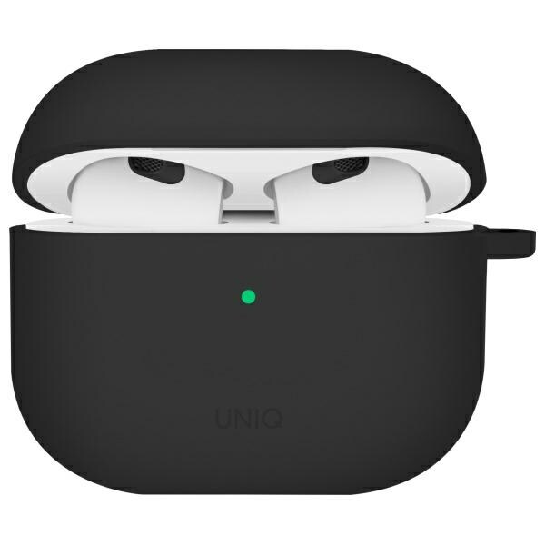 Uniq Nexo AirPods 4 + korvakoukut Silikonikotelo - musta