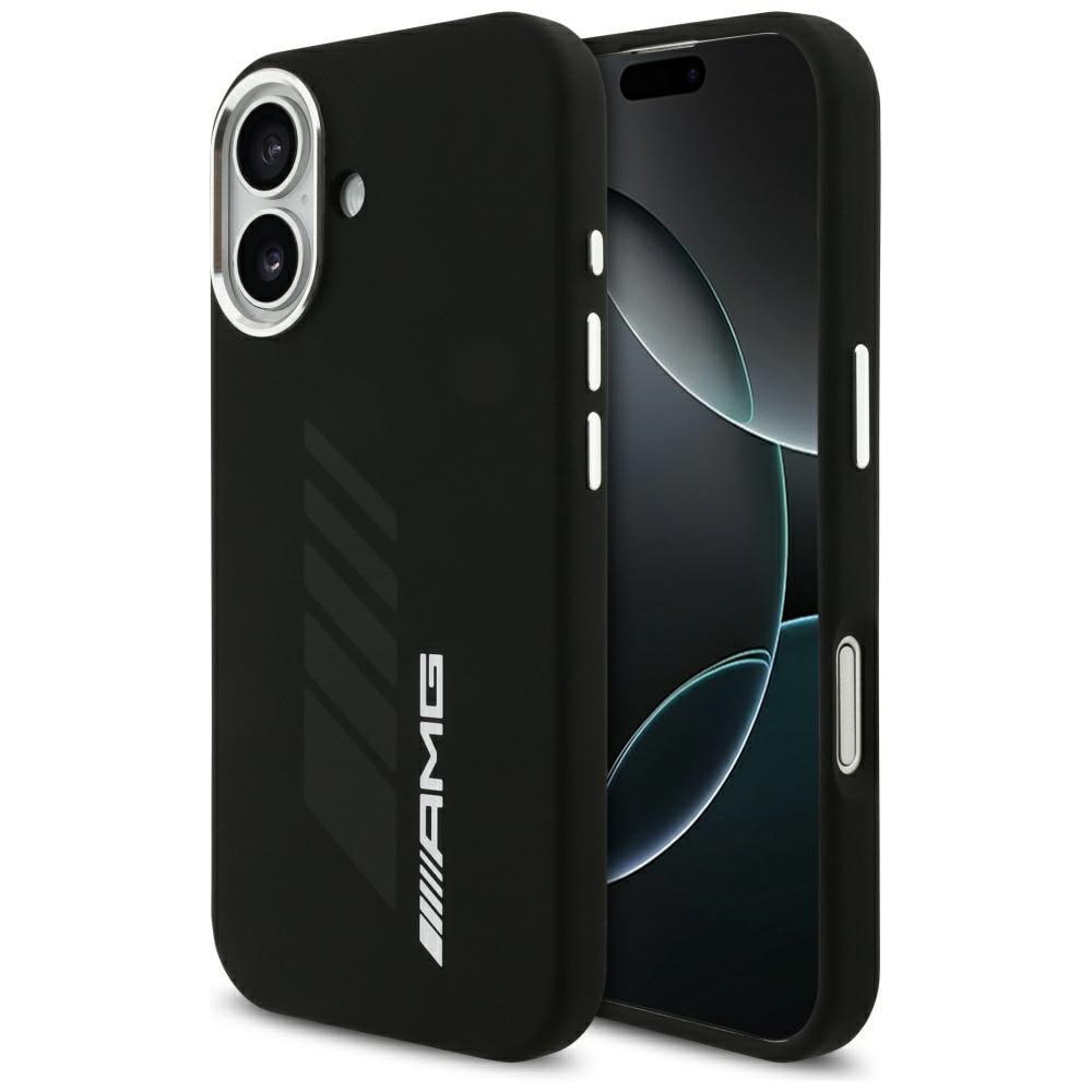 AMG Silikoni Oversize Rhombs MagSafe Case for iPhone 17 - Musta