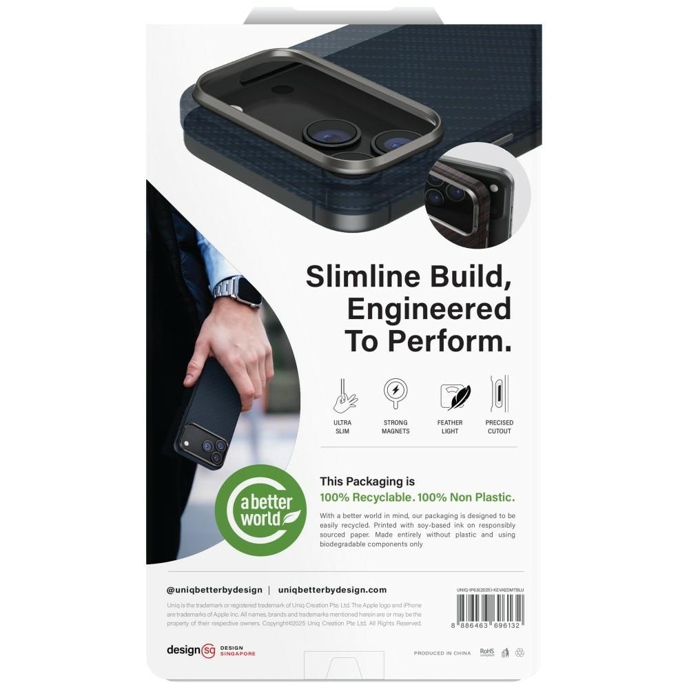 Uniq Keva EDGE Magclick -latauskotelo iPhone Airille - sininen