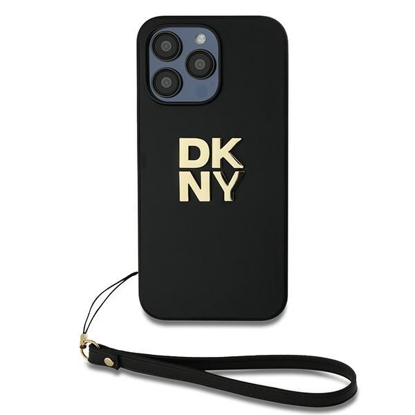 DKNY Rannehihna Stock Logo tapauksessa iPhone 14 Pro - musta