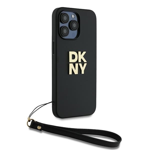 DKNY Rannehihna Stock Logo tapauksessa iPhone 14 Pro - musta