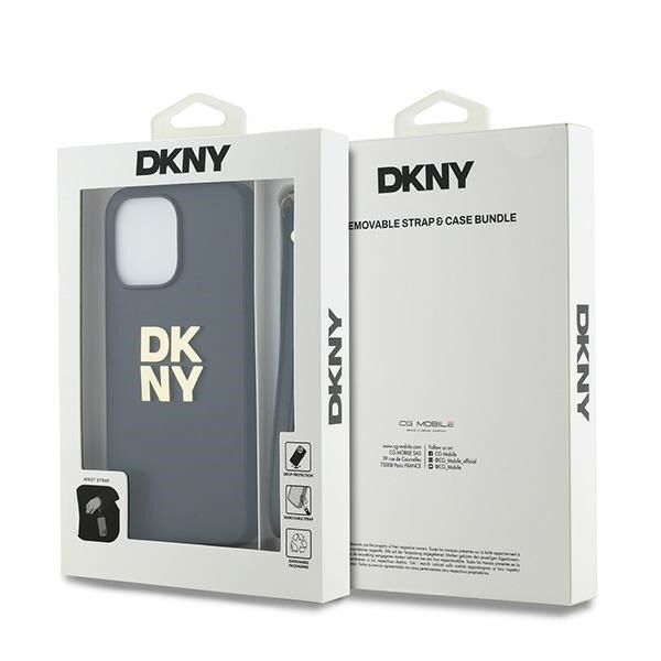 DKNY Rannehihna Stock Logo tapauksessa iPhone 14 Pro - musta