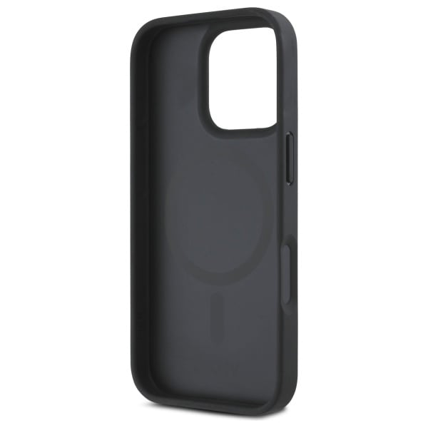 DKNY Repeat Pattern Stack Logo MagSafe iPhone 16 Pro Case - Musta