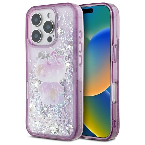 Hello Kitty Liquid Glitter 50TH Anniversary Party iPhone 16 Pro Case - Violetti