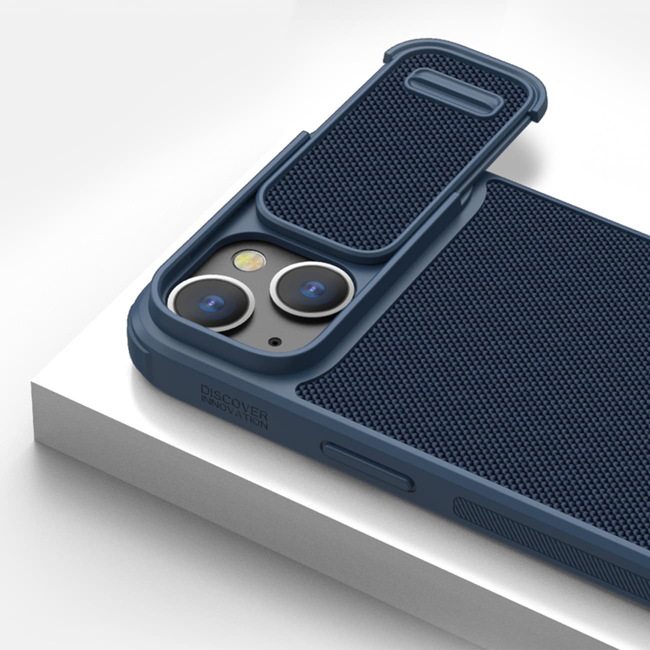 Nillkin Textured S Case for iPhone 14 Plus, panssaroitu suojus, jossa on kamerasuoja, sininen
