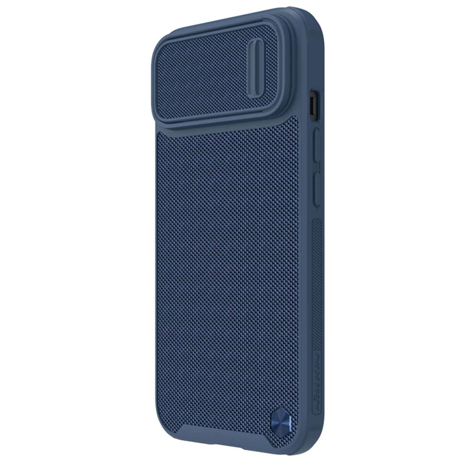 Nillkin Textured S Case for iPhone 14 Plus, panssaroitu suojus, jossa on kamerasuoja, sininen