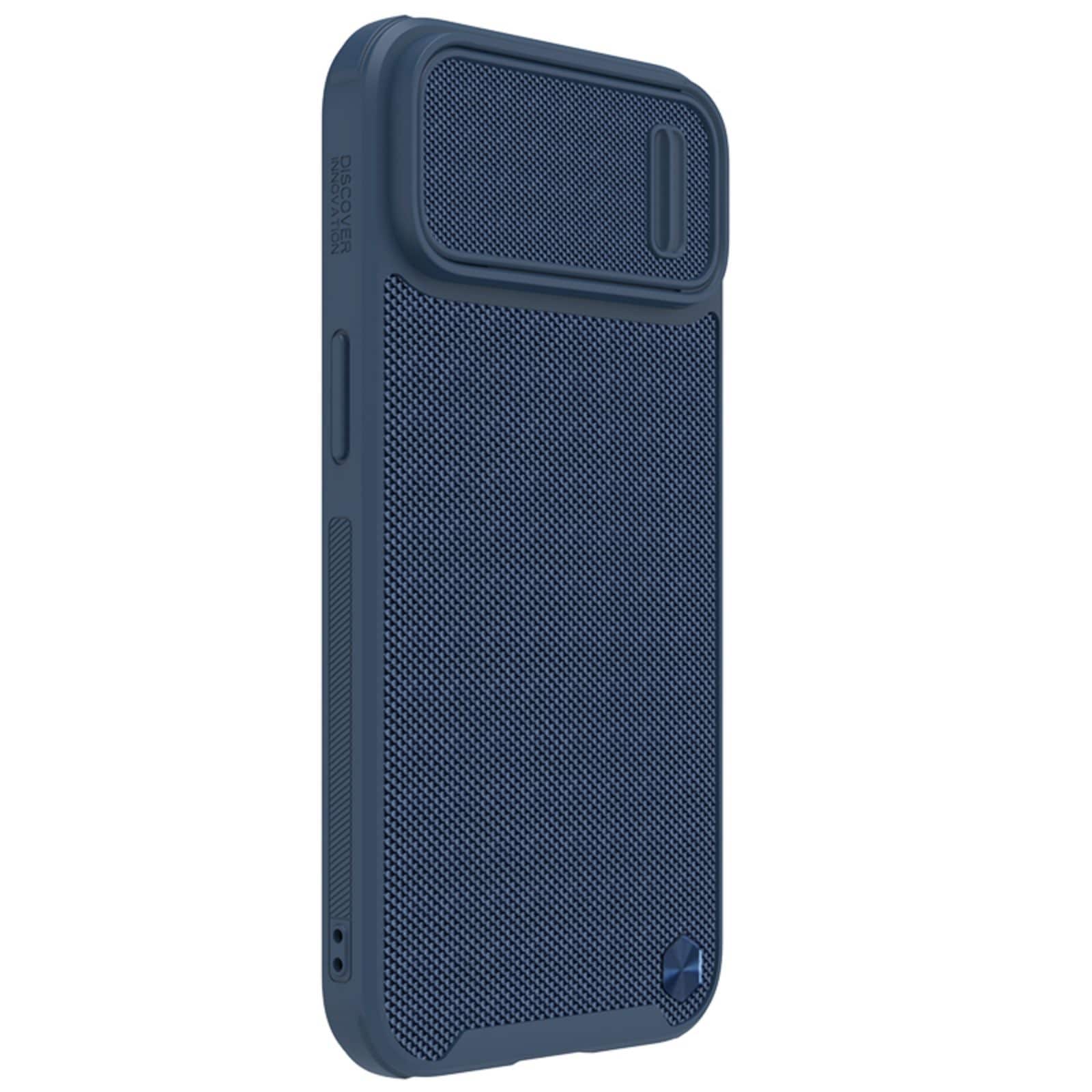Nillkin Textured S Case for iPhone 14 Plus, panssaroitu suojus, jossa on kamerasuoja, sininen