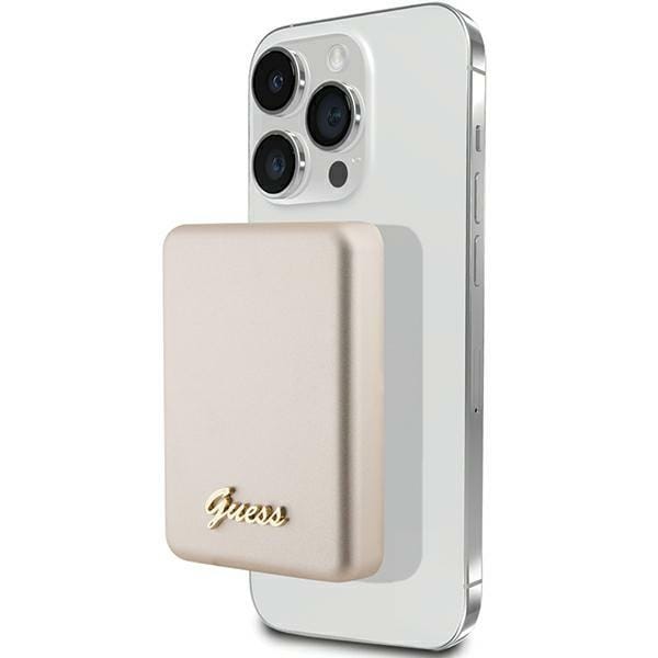 Guess MagSafe Metal Script Logo induktiovirtapankki 5W 3000mAh - kultainen