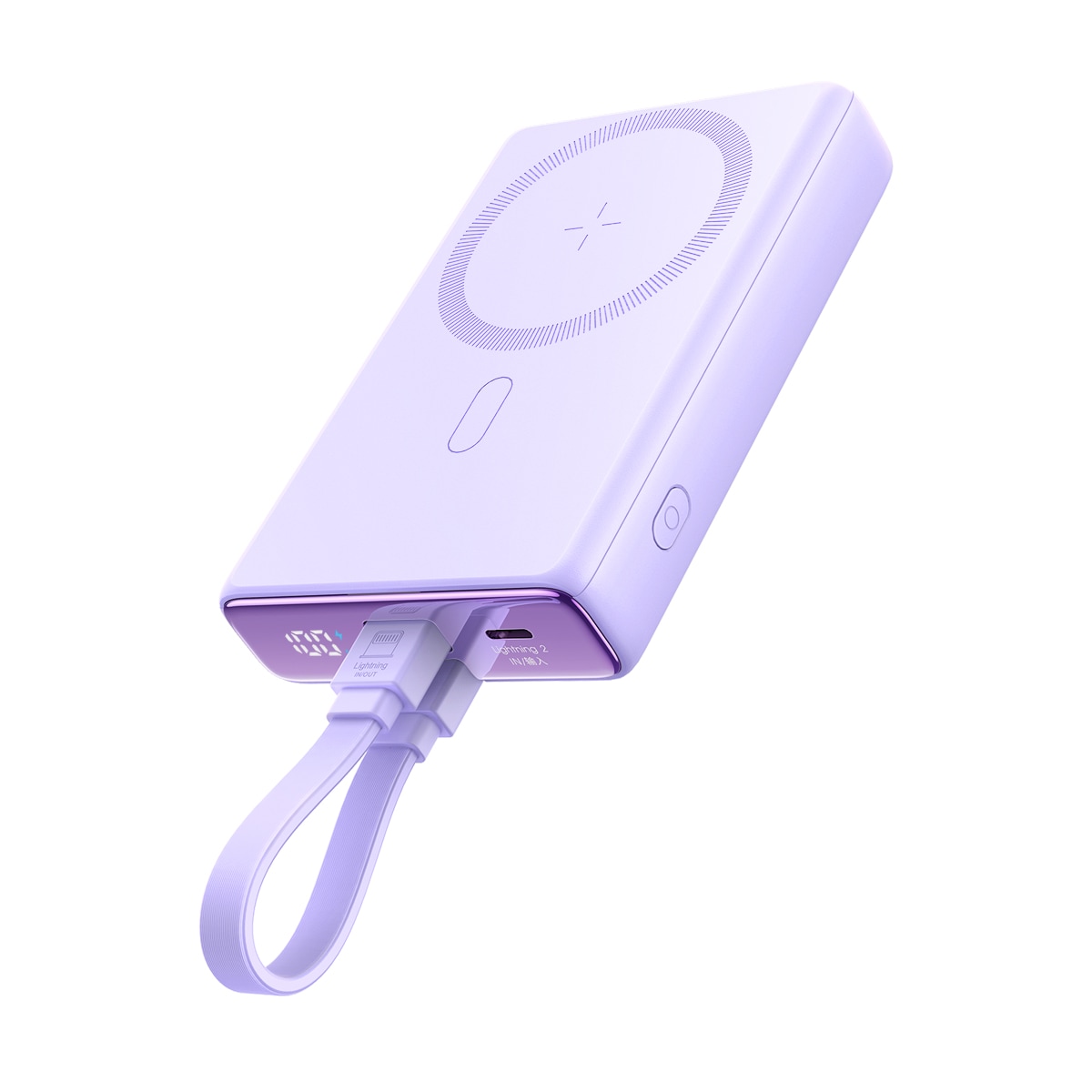 Powerbank Joyroom JR-PBM01 10000mAh 20W magneettinen jalustalla + Lightning-kaapeli - violetti