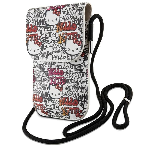 Hello Kitty Nahka Tags Graffiti Cord laukku - beige