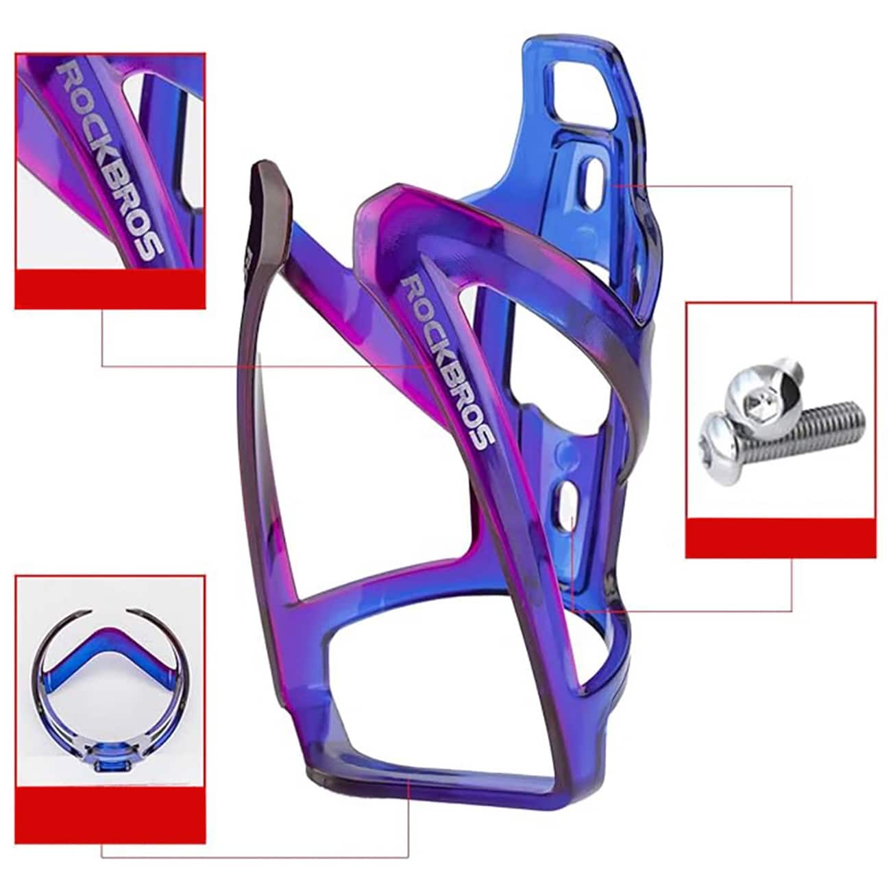 Rockbros FK338 Pyöräilyn pullonpidin - sininen ja violetti