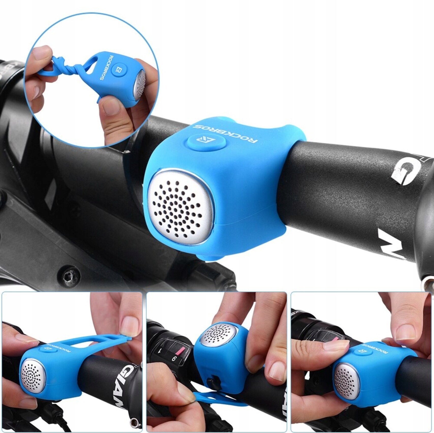 Rockbros CB1709BU elektroninen polkupyöräkello - sininen