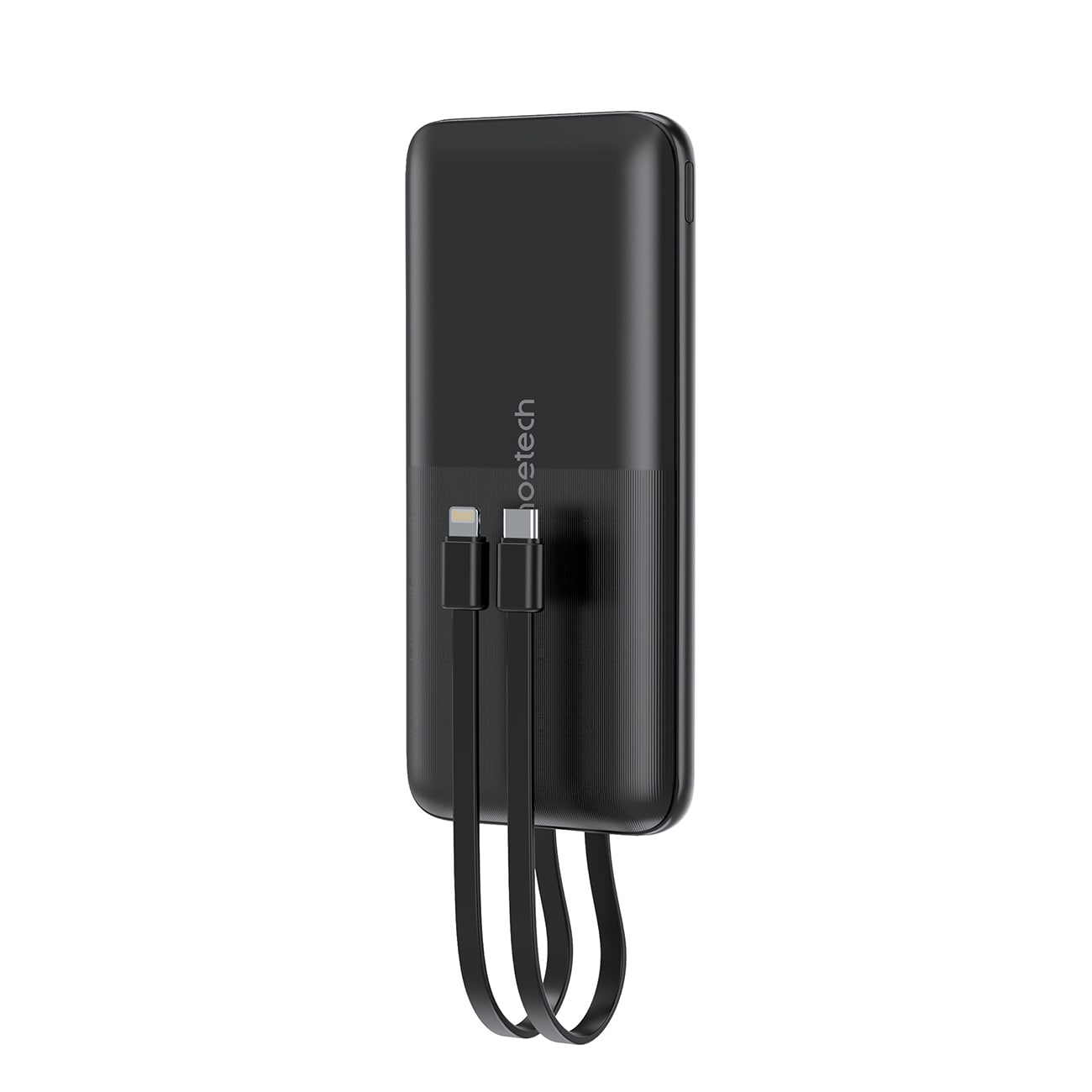 Choetech B654 10000mAh 22.5W Powerbank USB-A/C & built-in USB-C/Lightning cable - musta